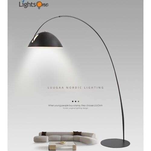 Nordic post-modern fishing simple living room sofa floor lamp designer model room creative fishing line floor light