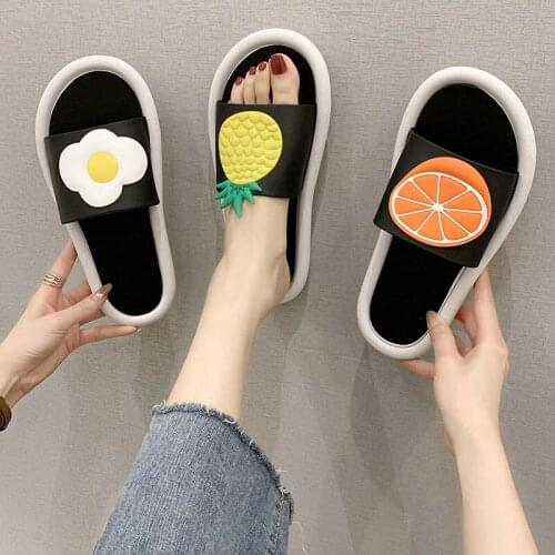 Slippers home women Household Summer Indoor women shoes Home Bathroom Bath Couple Cute Net Red Fruit Drag