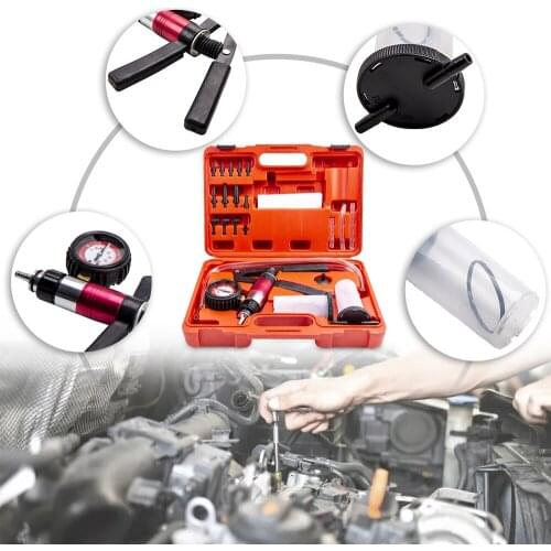 Brake Bleeder Tester Tool Kit Vacuum Pump Motorcycle Bleeding Hand Pump