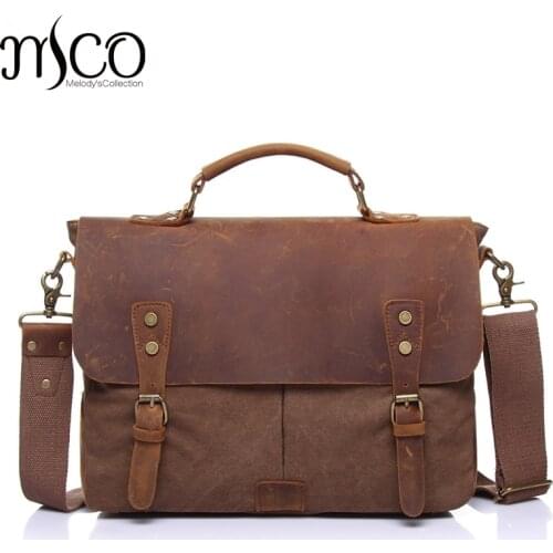 MCO 2018 Vintage Waterproof Waxed Canvas Men Travel Messenger Bags Basic Business Laptop Handbag Military Male Crossbody Bag