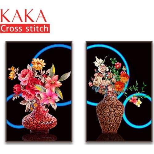 Cross stitch kits,Embroidery needlework sets with printed pattern,11CT-canvas for Home Decor Painting,Flowers Full NCKF108