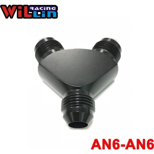 WILLIN - AN6 AN6 Inlet AN6 Outlet Aluminum Splitter Adapter Wye Fuel Fitting,Y-fitting