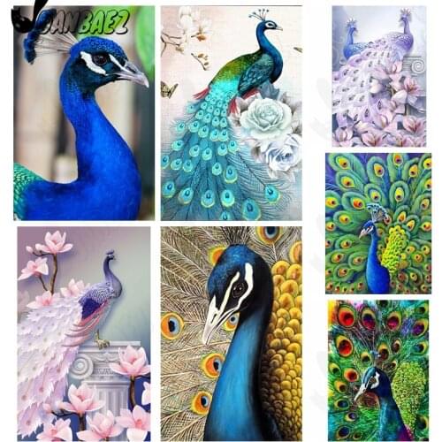 Animal Diamond Painting Peacock 5D Diy Mosaic Kit Flower Diamond Embroidery Cross Stitch Handmade Mosaic Home Decoration Gift