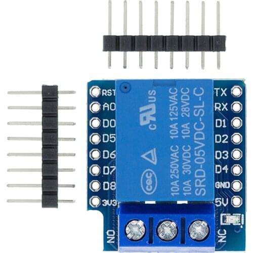 10Set One Channel Wemos D1 Mini Relay Shield Wemos D1 Mini Relay Module for ESP8266 Development Board 1 channel