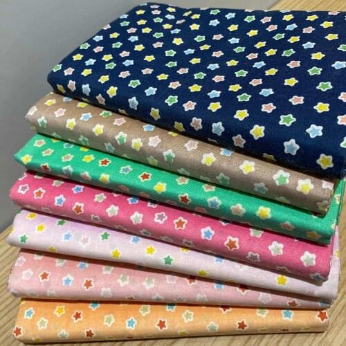 100% Cotton Printed Fabric By The Yard Colored Stars Pattern Sewing Supplies Material Clothes Dress Making Diy Crafts 45*145CM