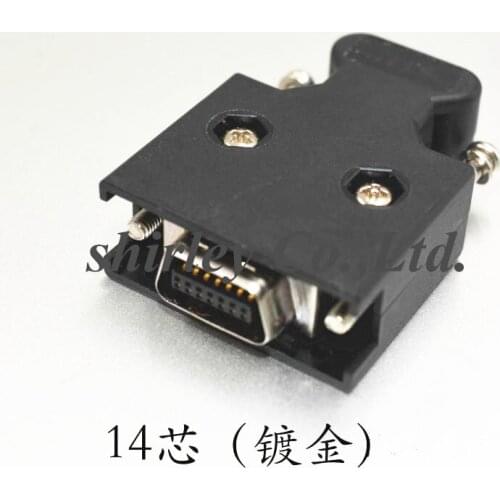 2pcs SCSI Connector HPCN 14Pin Socket Connector CN1 SCSI-14 Servo Receptacles Header Gold Plated SCSI-14