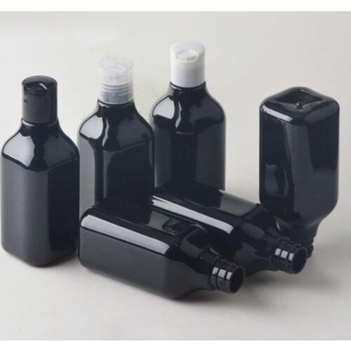 30pcs 200ml square Plastic Disc Cap Bottles For Liquid Soap Shower Gel Hair Conditioner Refillable Cosmetic Containers Travel