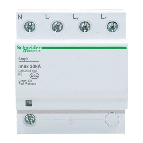 3P + N Power Supply Distribution Network Surge Protector IMAX: 20kA DIN Rail Mounting EA9L208F400 Non-Remote Indication Signal