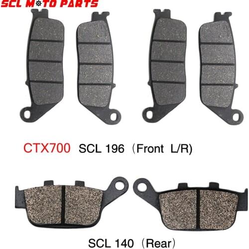 ALconstar-Motorcycle 2 Pairs Semi-Metal Front Brake Pads and Rear Brake Pads Set For Honda CTX700 2014 2015 Disc Brake System