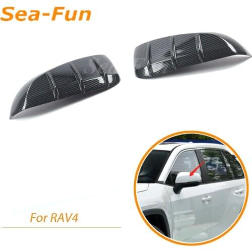 Car Rear View Mirrors Cover Trim Sticker Protector Rearview Mirror Molding For Toyota RAV4 2019 2020 Accessories Styling