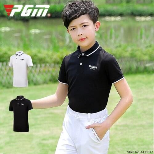 Children Breathable Golf T Shirts Boys Short-Sleeved Sports Tops Outdoor Quick-dry Soft Golf Apparel D0782