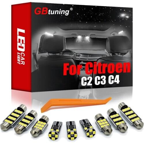 GBtuning Canbus LED Interior Light Kit For Citroen C2 C3 C4 Xsara Picasso DS3 DS4 DS5 2000-Present Car Dome Reading Room Lamp