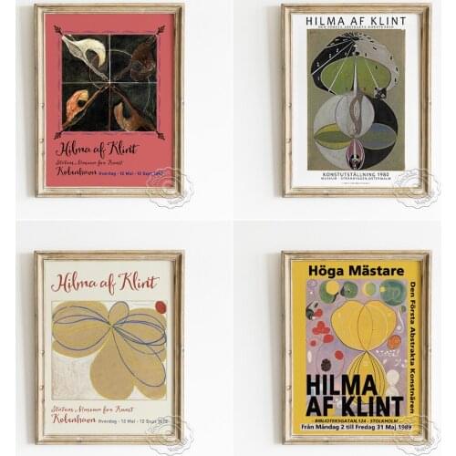 Hilma Af Klint Exhibition Museum Poster, Tree Of Knowledge No.5 Canvas Painting, Abstract Geometry Pattern Home Decor Art Prints