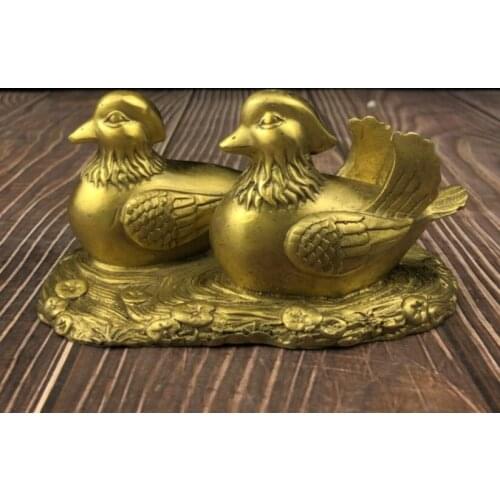 China brass Mandarin ducks crafts statue