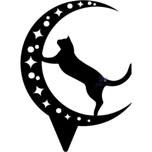 Wrought Iron Black Cat Decoration Metal Windmill Vintage Ornament Art Insert Plug-in Craft Outdoor Garden Decoration