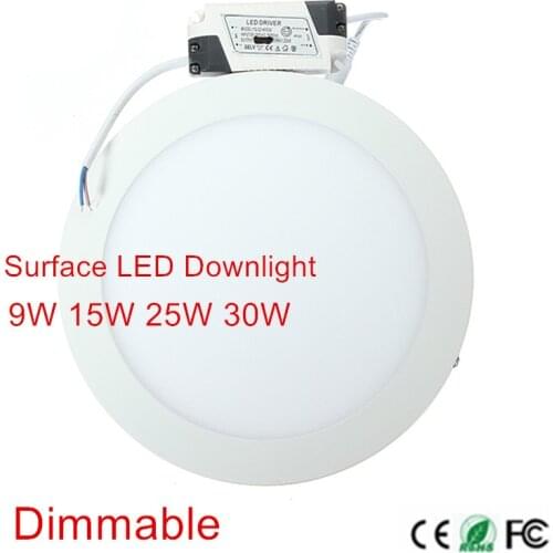 9W 15W 25W 30W Round Dimmable LED Surface Mounted Ceiling Light SMD 2835 Panel Light For Home BathRoom kitchen illumination