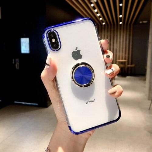 Adsorption Magnetic Car Bracket Clear Case For iphone XS MAX XR X 10 Soft Silicon Cover For iphone 7 8 6s 6 s plus Phone Cases