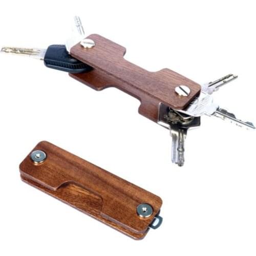 Small Key Wallets Wooden EDC Men Car Key Holder Smart Housekeeper New Design EDC Keys Organizer Keychain Bag Purse Key Clip