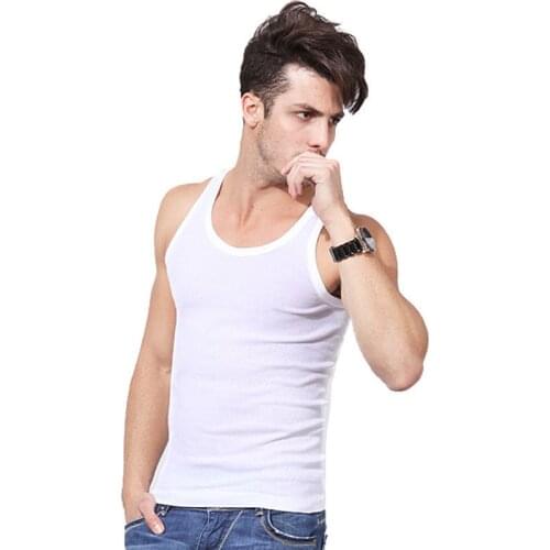 Fashion Streetwear Black White Gray Men Tank Tops Solid Color Sleeveless Round Neck Vest Fitness Tank Top Undershirt Mens Top