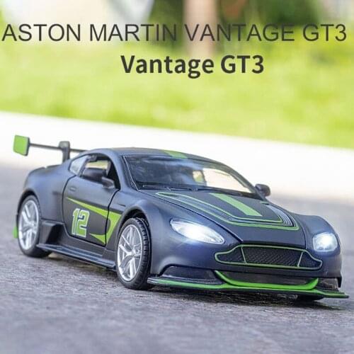 1:32 Aston Martin GT3 Sports Car Model Toy Alloy Diecast Simulation Sound Light Pull Back Childrens Toys Vehicle For Children