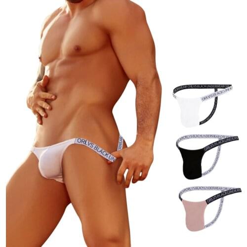 ORLVS New Sexy Thong Men Jockstrap Gay Underwear Mens Bikini Modal Low Waist Sissy Mens Thongs And G-strings Soft Pouch OR6107