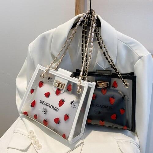 New Transparent Jelly Big Bag Fashion New High Quality PVC Womens Designer Handbag Large Capacity Chain Shoulder Messenger Bag