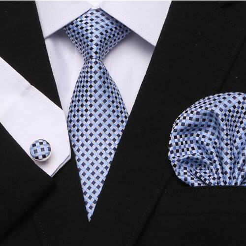 New Quality Tie Set For Men Hanky Tie Sets Dot Striped Neckties Hombre 7.5 cm Gravata Slim Tie For Wedding Social Party