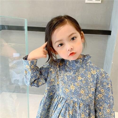 Girl Dress Kids Baby Gown 2021 High Neck Spring Autumn Toddler School Uniform Dresses Christmas Cotton Children Clothing