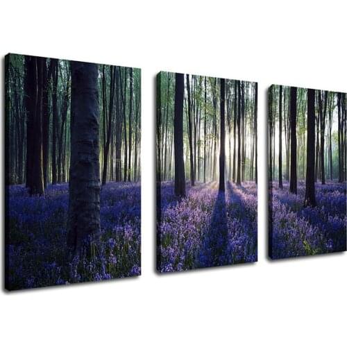 Full square/round diamond painting 3pcs diamond embroidery Lavender in Forest Sunshine Scenery Pictures