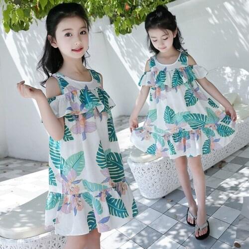 Hot 2019 New Summer Dress Toddler Kids Baby Girls Lovely Birthday Clothes Floral Off-shoulder Ruffles Party Dresses