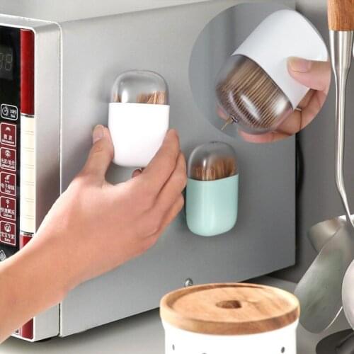 Portable Toothpick Holder Fridge Magnets Creative Toothpick Dispenser Message Sticker Household Table Toothpick Storage Box