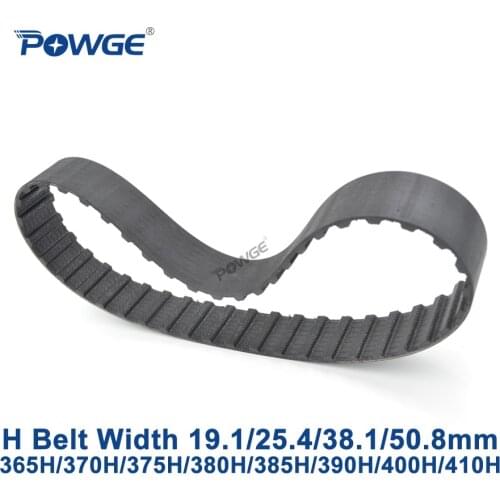 POWGE Inch H Synchronous timing belt 365H/370H/375H/380H/385H/390H/395H/400H/405H/410H Width 19.1/25.4/38.1/50.8mm Rubber Belts