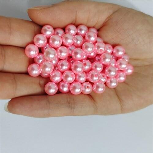 Light pink 3-12mm straight holes round imitation plastic pearl beads for jewelry accessories Beads & Jewelry Making