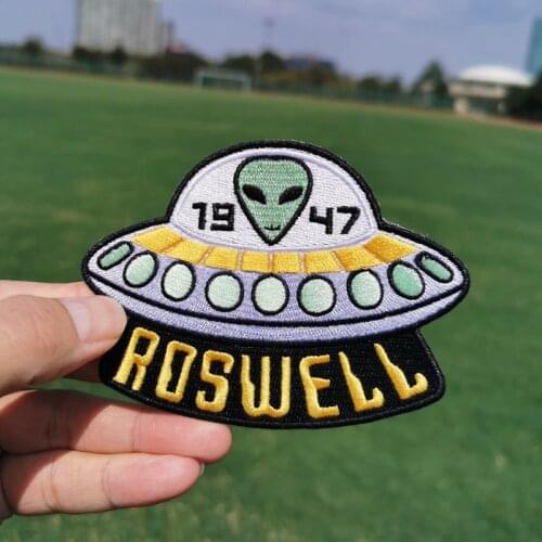 Nicediy New UFO Alien Patch Iron On Patches 3D DIY Heat-adhesive Embroidered Patches For Clothing Stripe Patch For Clothes CD
