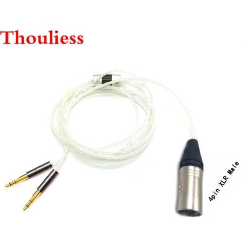 Thouliess HIFI 4pin XLR Balanced 8 Cores 7N OCC Silver Plated Headphone Upgrade Cable for /t1 t5p/D7100 D7200/Z7 z1r/SW01 02