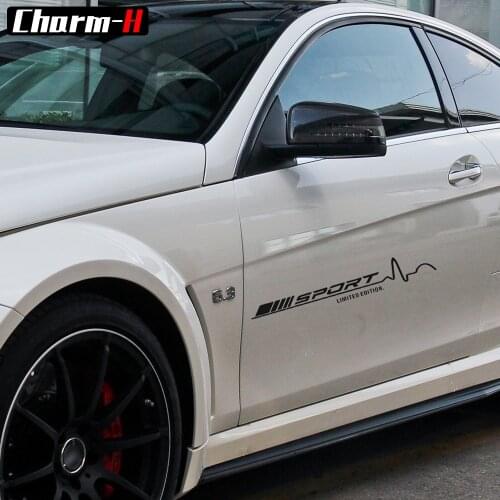 2pcs for Mercedes Benz AMG Sport Limited Edition Racing Vinyl Decal Stickers W204 W205 C63 C117 W176 A45 CLA45 Door Stickers