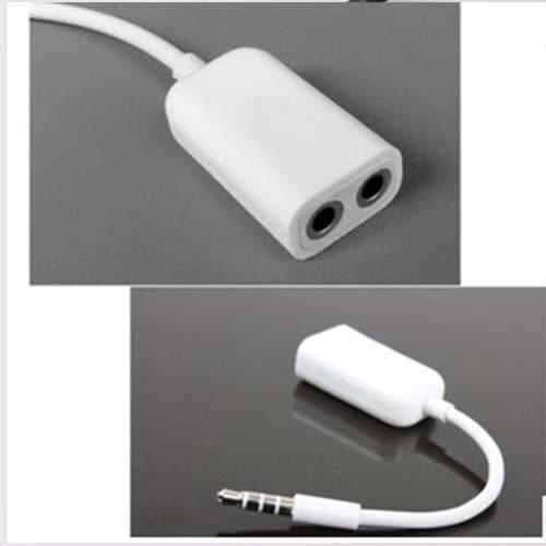 Earphone Y Splitter 3.5mm AUX Auxiliary Jack Audio Headphone Cable White NEW NEW