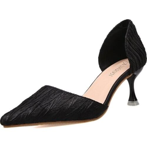 High Heels 2019 Summer New Pointed Toe Fine Heel Ladies Heels Shallow slip-on Shoes Women