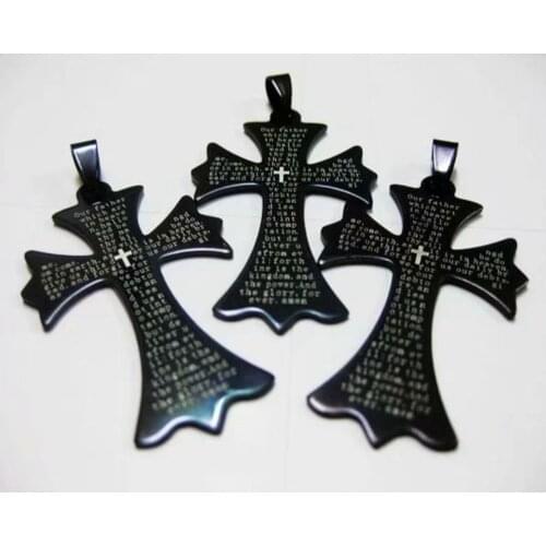 10 pcs black lucky cross pendant