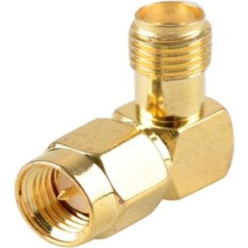 100PCS RF adapter SMA Female to SMA Male connector 90 degree right angle SMA male to SMA female adapter for 3g 4g Antenna