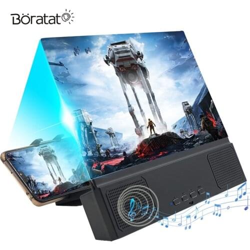 12inch Mobile Phone Screen Amplifier HD Video Bluetooth Audio Magnifier Foldable Curved Amplifier