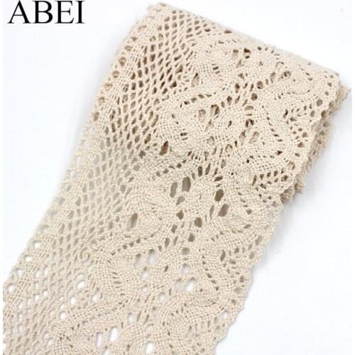 2yards/lot 10cm Beige Cotton Natural Lace Trimming Handmade Sew Patchwork Garments Accessories Wedding Party Dress Crafts Ribbon