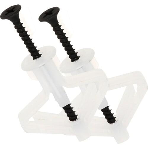 50pcs Plastic airplane expansion pipe curtain gypsum board hollow wall expansion screw 3.5*50+anchor 8*50 plugs up aging