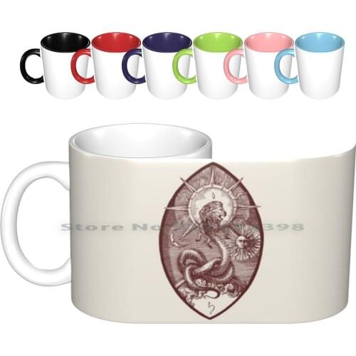 Alchemy Gothic Occult Serpent Vampire Lion Horror Ceramic Mugs Coffee Cups Milk Tea Mug Paranormal Satanic Alchemy Gothic