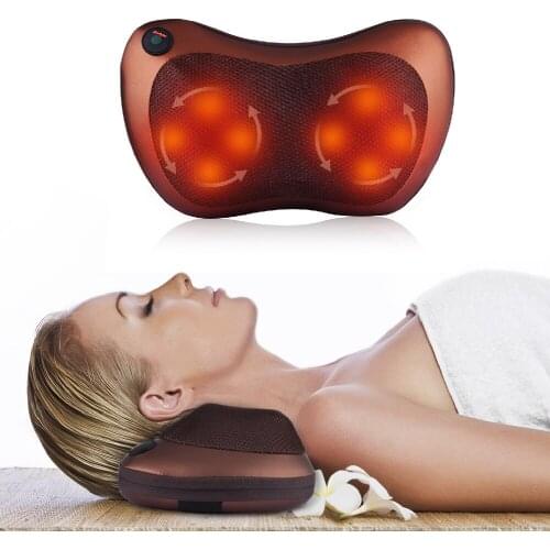 Infrared Heating Neck Shoulder Body Electric Shiatsu Massage Pillow Cushion Vibrator Cervical Health Care Massageador Relaxation