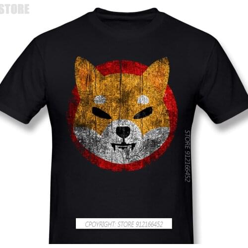Men Shib Coin Shiba Crypto Doge Killer Black T-Shirts Shiba Inu Coin Cool TShirt Pure Cotton Tee Harajuku Shirt For Adult