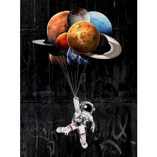 Gatyztory Frame Astronaut Paint By Numbers For Adults Kids Handpainted Oil Painting Figure Canvas Drawing DIY Gift Home Wall Dec