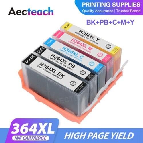 Aecteach new 364XL Compatible Ink Cartridge Replacement for HP 364 XL for Deskjet 3070A 5510 6510 B209a C510a C309a