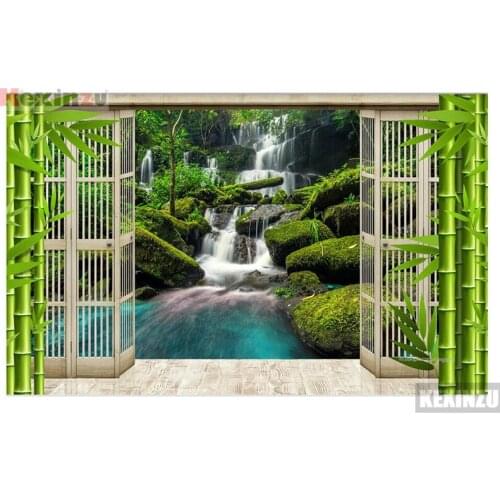 Kexinzu Full Square/Round 5D Diy Diamond Painting Cross Stitch "Window Scenery " Diamond 3D Embroidery Mosaic Home Decor 011