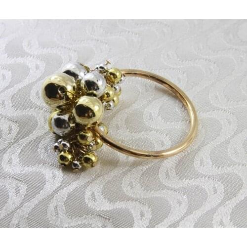 Gold silver pearl decoration napkin ring, napkin holder for wedding